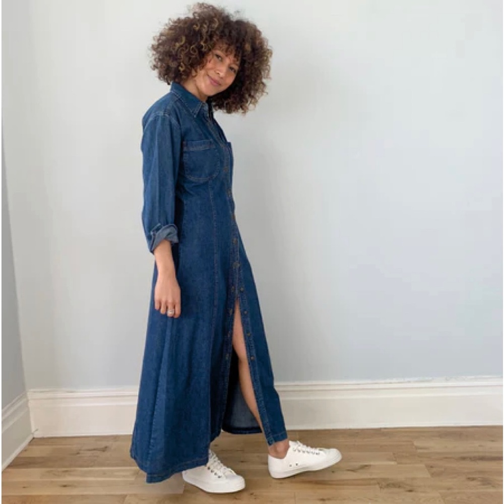 Liz Claiborne Jeans Women’s Long Sleeve Vintage Blue Jean Dress.